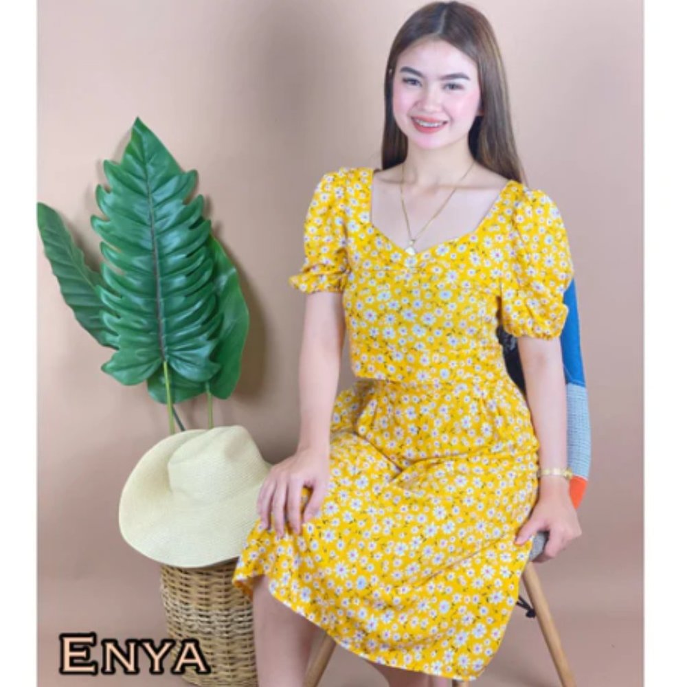 Enya Floral puff sleeve